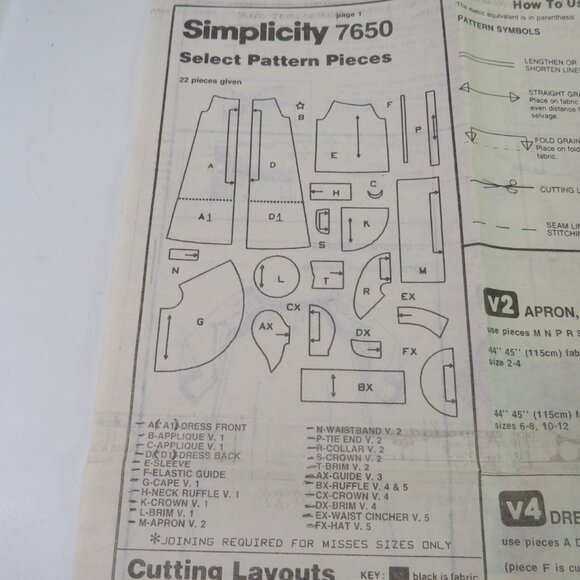 Simplicity 7650 sewing pattern Misses Large 18-20 Angel Pilgrim Prairie Witch - Picture 4 of 9